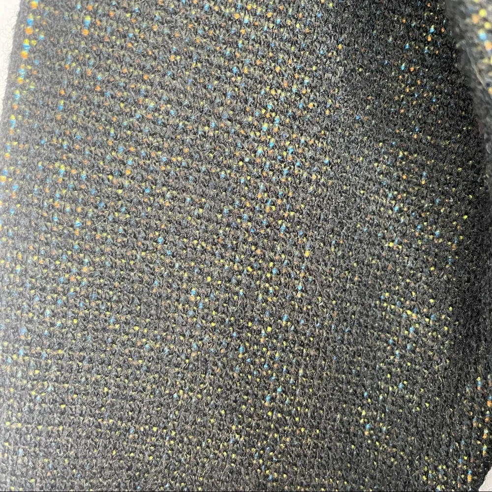 S, M, L NWT DISTRESSED BLACK YELLOW ORANGE BLUE CREW NECK SWEATER - Picture 7 of 8